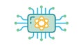 Quantum Computing Brain Icon: AI, Science Innovation Vector Design Generative AI Royalty Free Stock Photo
