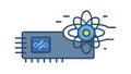 Quantum Computing Chip Atom Vector Icon, vector design Generative AI Royalty Free Stock Photo