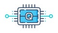 Quantum Computing Chip Icon, Next-Gen Technology, Qubit Processor, vector design Generative AI Royalty Free Stock Photo
