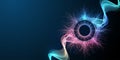 Quantum computing concept. Deep learning artificial intelligence. Big data algorithms visualization for business Royalty Free Stock Photo