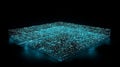 Quantum Computing Data Block With Glowing Grid And Lines Royalty Free Stock Photo