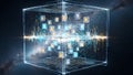 Quantum Computing Data Processing Cube Royalty Free Stock Photo