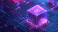 Quantum computing data processing cube technology Royalty Free Stock Photo