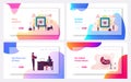 Quantum Computing Landing Page Template Set. Optical Technology, Photonics Research Royalty Free Stock Photo