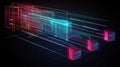 Quantum computing processing data stream in cyberspace Royalty Free Stock Photo