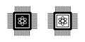 Quantum computing processor with atom symbol Royalty Free Stock Photo