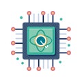 Quantum Computing Processor: Futuristic Chip for Innovation and Advanced Technology Royalty Free Stock Photo