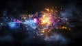 Quantum computing revolution floating algorithms in abstract digital space futuristic environment vibrant viewpoint