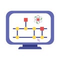 Quantum computing simulation artificial intelligence illustration Royalty Free Stock Photo