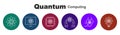 Quantum computing single stroke icon sets Royalty Free Stock Photo