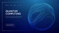 Quantum computing technology with abstract glowing sphere, futuristic blue background, advanced data processing, artificial Royalty Free Stock Photo
