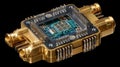 Quantum computing unveiled, exploring silicon quantum chip in cryoshell Royalty Free Stock Photo