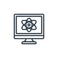quantum computing vector icon. quantum computing editable stroke. quantum computing linear symbol for use on web and mobile apps, Royalty Free Stock Photo
