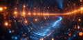 Quantum computing visualization showcasing complex algorithms and data flows. Generative AI Royalty Free Stock Photo