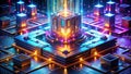 Quantum Computings Artistic Expression A Generative AI Hologram of Complex Data Processing Royalty Free Stock Photo