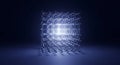 Quantum crystal lattice structure illuminates darkness Royalty Free Stock Photo
