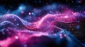 Quantum encryption shows vibrant, complex data flow patterns