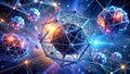 Quantum Entanglements: A Tapestry of Interconnected Geometric Forms  Generative AI Royalty Free Stock Photo