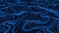 Quantum Flow: Electric Blue Waves & Cosmic Sparks Abstract Art Royalty Free Stock Photo