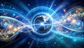 Quantum Flux: A Flowing Current of Time and Technology, Unpredictable and Dynamic AI generated