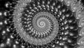 Quantum fractal spiral black and white effect Royalty Free Stock Photo