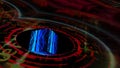 Quantum futuristic technology computer with digital cube reflection