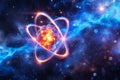 Quantum Harmony: Nucleus Floating in Electron Cloud.