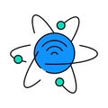 quantum internet future technology icon color illustration