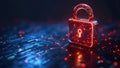 Quantum Lock: Cybersecurity\'s Future. Concept Cybersecurity Trends, Quantum Computing, Encryption