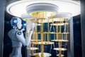 Quantum machine learning technology with robot drive quantum machine and algorithms Royalty Free Stock Photo