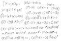 Quantum mechanics. Scientific formulas and expressions. Written by hand on a white background. Royalty Free Stock Photo