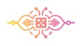 Quantum Particle Interaction Icon, Subatomic Energy Flow, vector design Generative AI Royalty Free Stock Photo