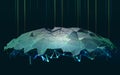 Quantum processor abstract concept 3d illustration. Digital Brain and Future Technologies