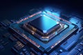 Quantum processor on circuit board. Generative AI