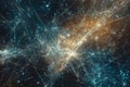 Quantum processor, Data streams and pulses Royalty Free Stock Photo
