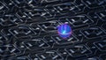 Quantum qubit in superposition on quantum computer circuit board, bloch sphere, close up, 3D rendering