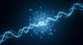 Quantum security protecting digital DNA data Royalty Free Stock Photo