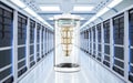 Quantum server network with quantum computer machine in server room