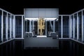 Quantum server network with quantum computer machine in server room