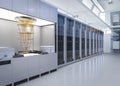 Quantum server network with quantum computer machine in server room