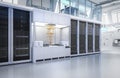 Quantum server network with quantum computer machine in server room