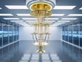 Quantum server network with quantum computer machine in server room