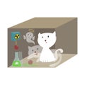 Quantum Superposition Cat in Box with Radioactive Source Royalty Free Stock Photo