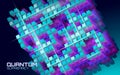 Quantum supremacy high performance computer. Modern technology fast computing web system server. Online connection fast