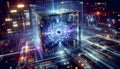 Quantum Supremacy Unveiled by Futuristic Quantum Computer. Created with generative AI
