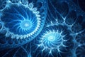 Quantum Technology: Abstract Fractal Patterns Illuminated in Blue