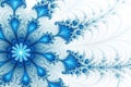 Quantum Technology: Abstract Fractal Patterns Illuminated in Blue