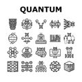 quantum technology data science icons set vector Royalty Free Stock Photo