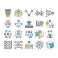 quantum technology data science icons set vector Royalty Free Stock Photo