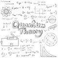 Quantum theory law and physics mathematical formula equation, do Royalty Free Stock Photo